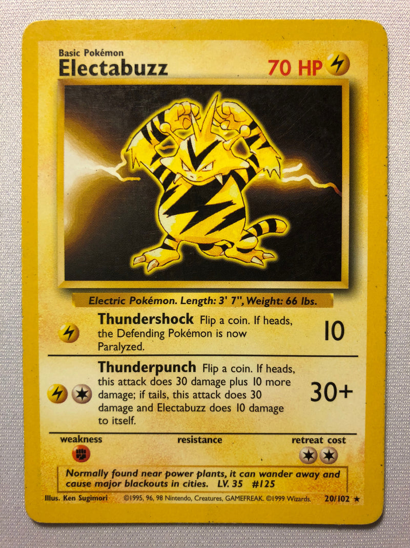 Electabuzz 20/102 Base Set Rare Pokemon Card Near Mint