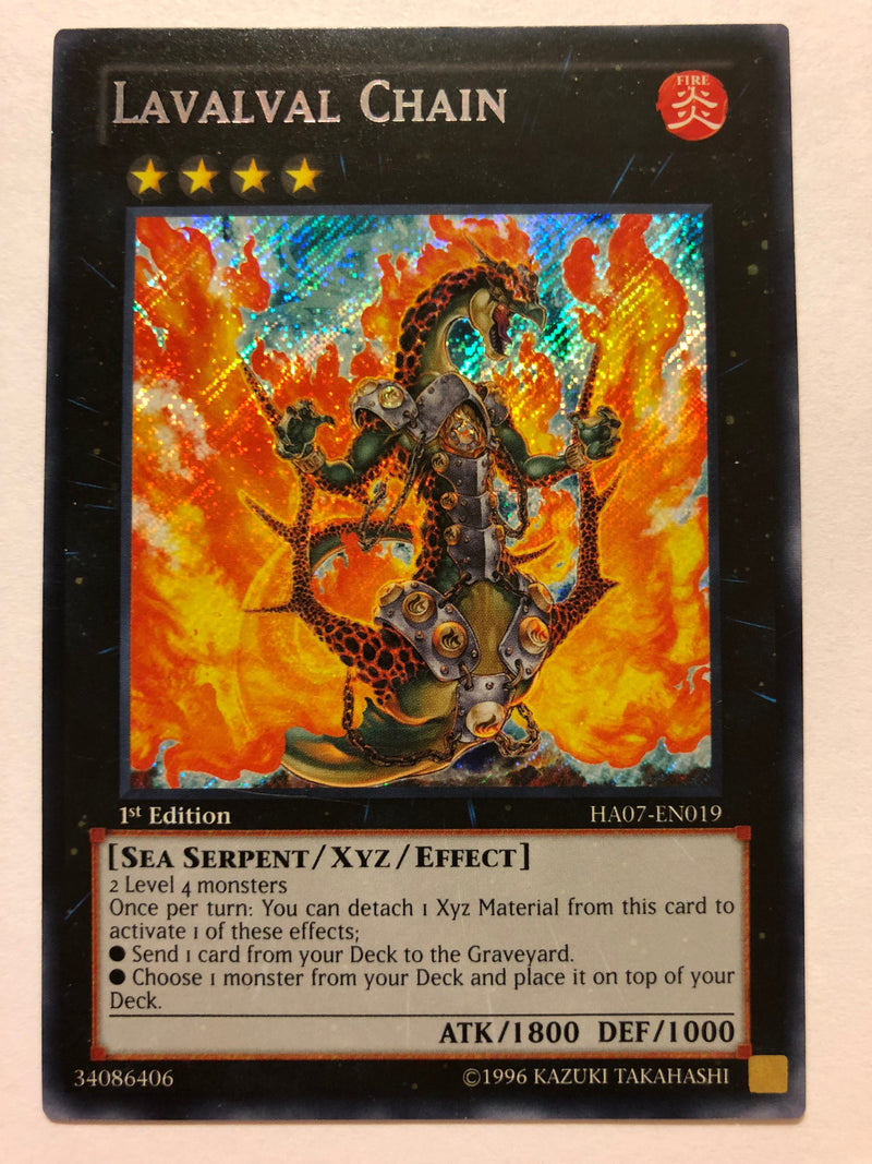 Yugioh Lavalval Chain HA07-EN019 Secret Rare 1st Edition Near Mint