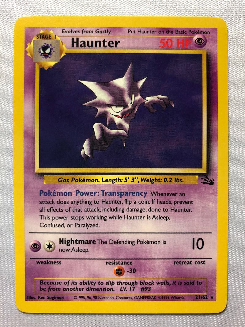 Haunter 21/62 Non-Holo Rare Pokemon Card Near Mint