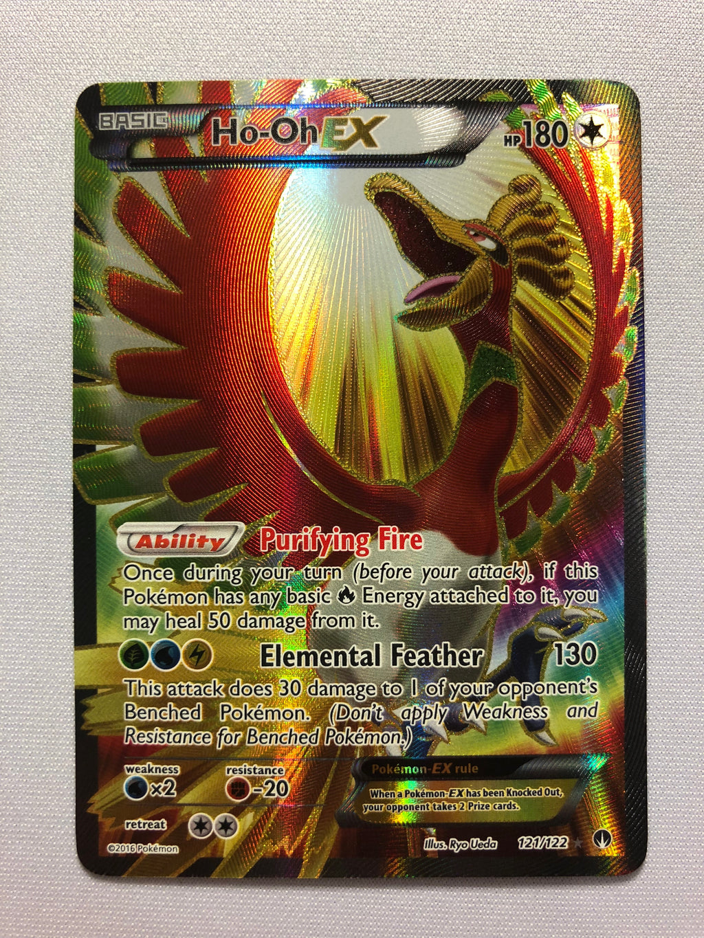 Ho-Oh EX 121/122 Full Art Ultra Rare XY Breakpoint Pokemon Card Near M