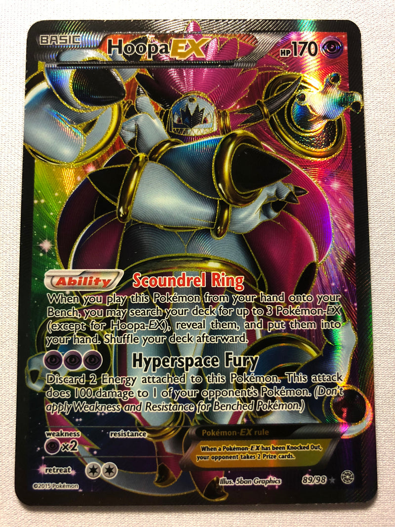 Hoopa EX 89/98 Full Art Ultra Rare XY Ancient Origins Pokemon Card Near Mint