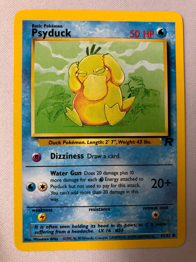 Psyduck 65/82 Team Rocket Common Pokémon Card NM