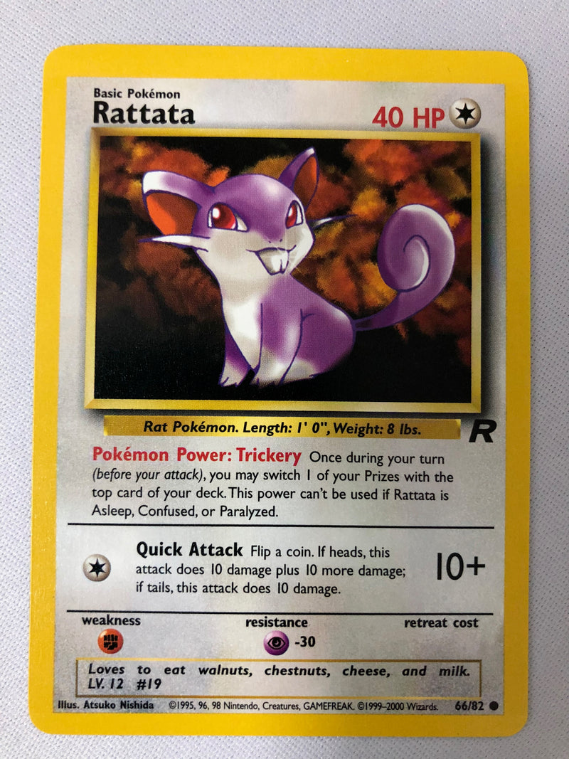 Rattata 66/82 Team Rocket Common Pokemon Card NM