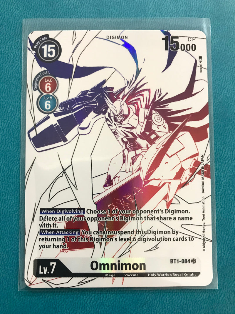 Digimon TCG Omnimon BT1-084 Double Diamond SR Alternate Art Ghost Rare NM