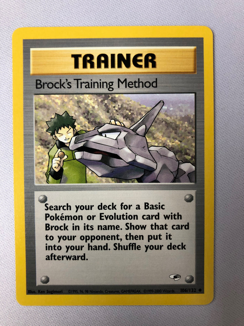 Brock's Training Method 106/132 Gym Heroes Uncommon Pokemon Card Near Mint (NM)