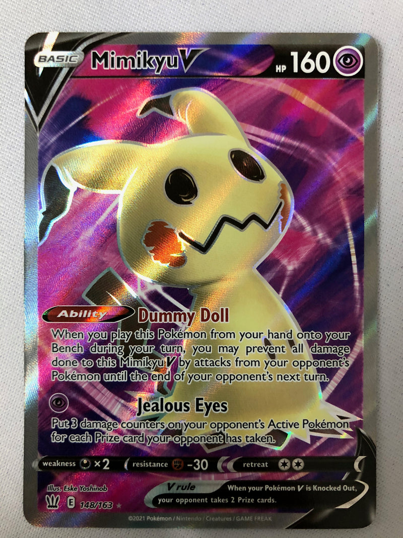 Mimikyu V 148/163 Battle Styles Full Art Ultra Rare Pokemon Card Mint