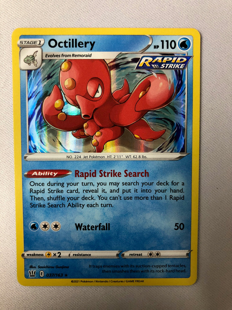 Octillery 037/163 Battle Styles Holo Rare Pokemon Card MINT