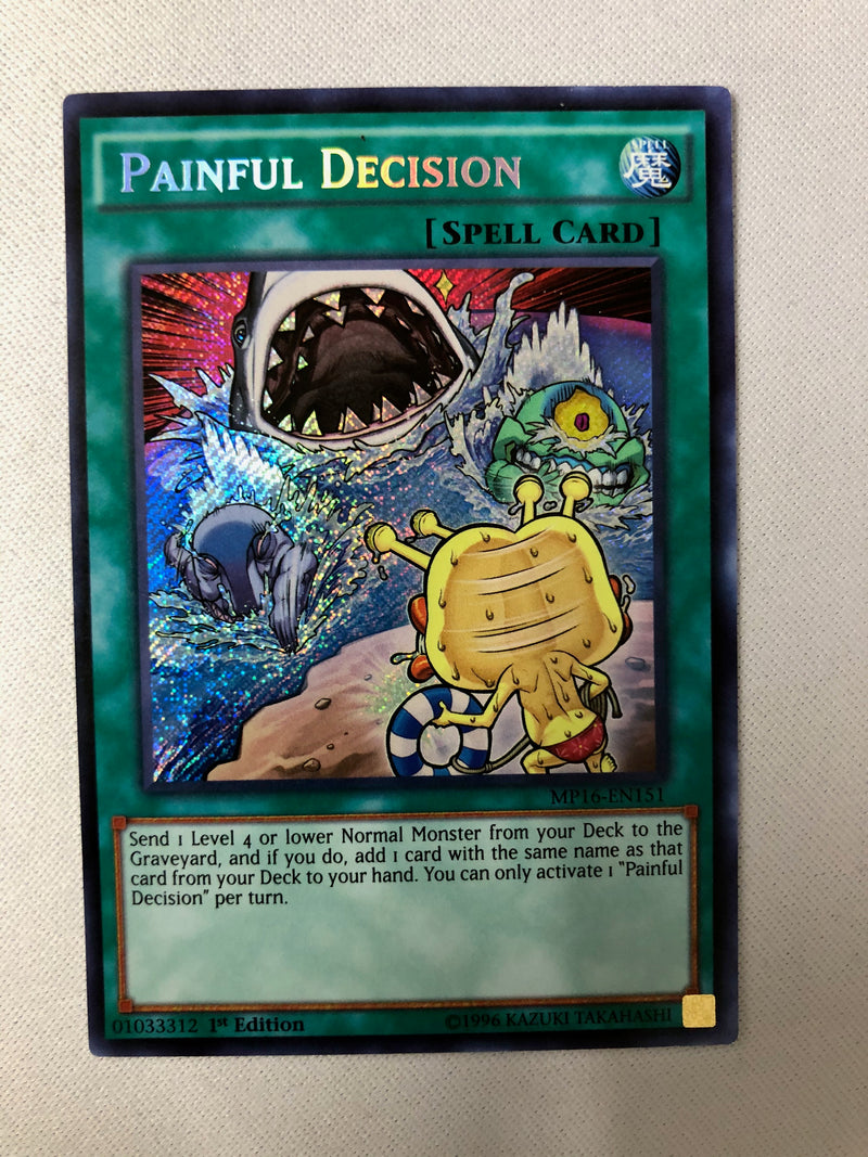 Yugioh Painful Decision MP16-EN151 Secret Rare 1st Edition NM