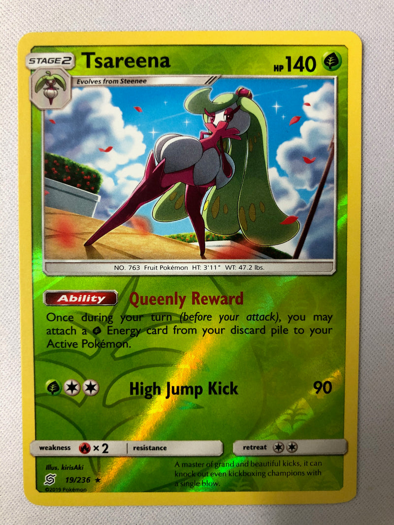 Tsareena 19/236 Unified Minds Reverse Holo Rare Pokemon Card NM