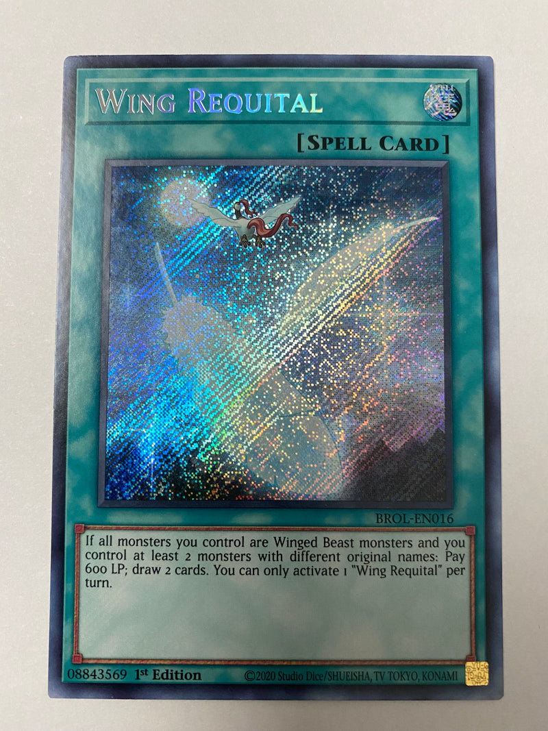 Yugioh Wing Requital BROL-EN016 1st Edition Secret Rare Near Mint