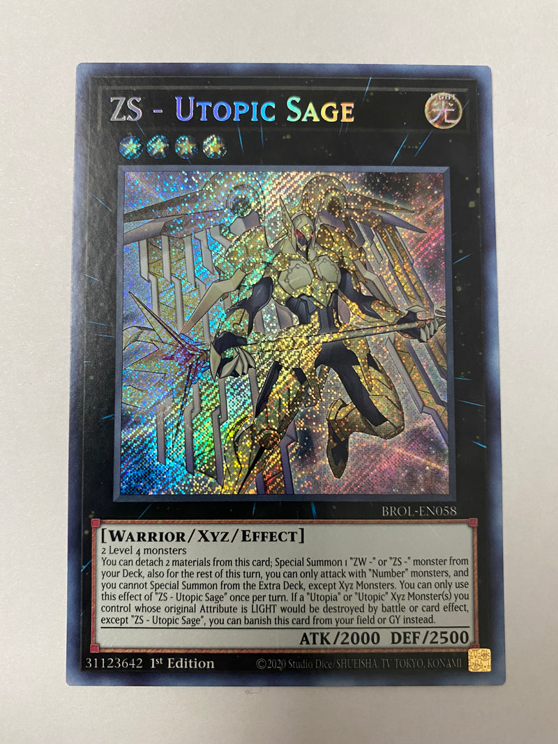 Yugioh ZS-Utopic Sage BROL-EN058 1st Edition Secret Rare Near Mint