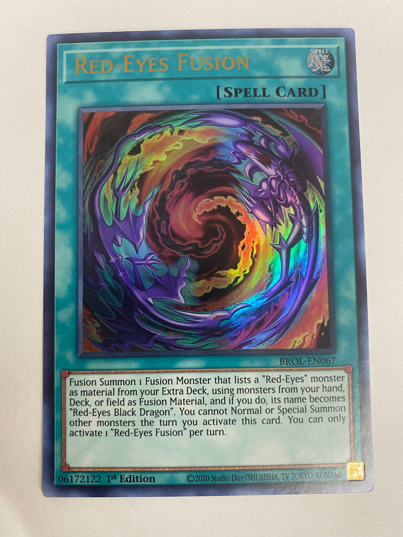 Yugioh! Red-Eyes Fusion  BROL-EN067 Ultra Rare  1st Edition Near Mint