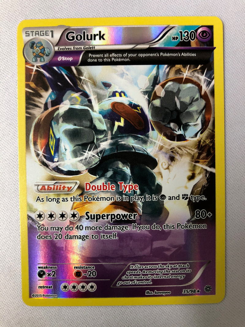 Golurk 35/98 XY Ancient Origins Full Art Holo Rare Pokemon Card NM