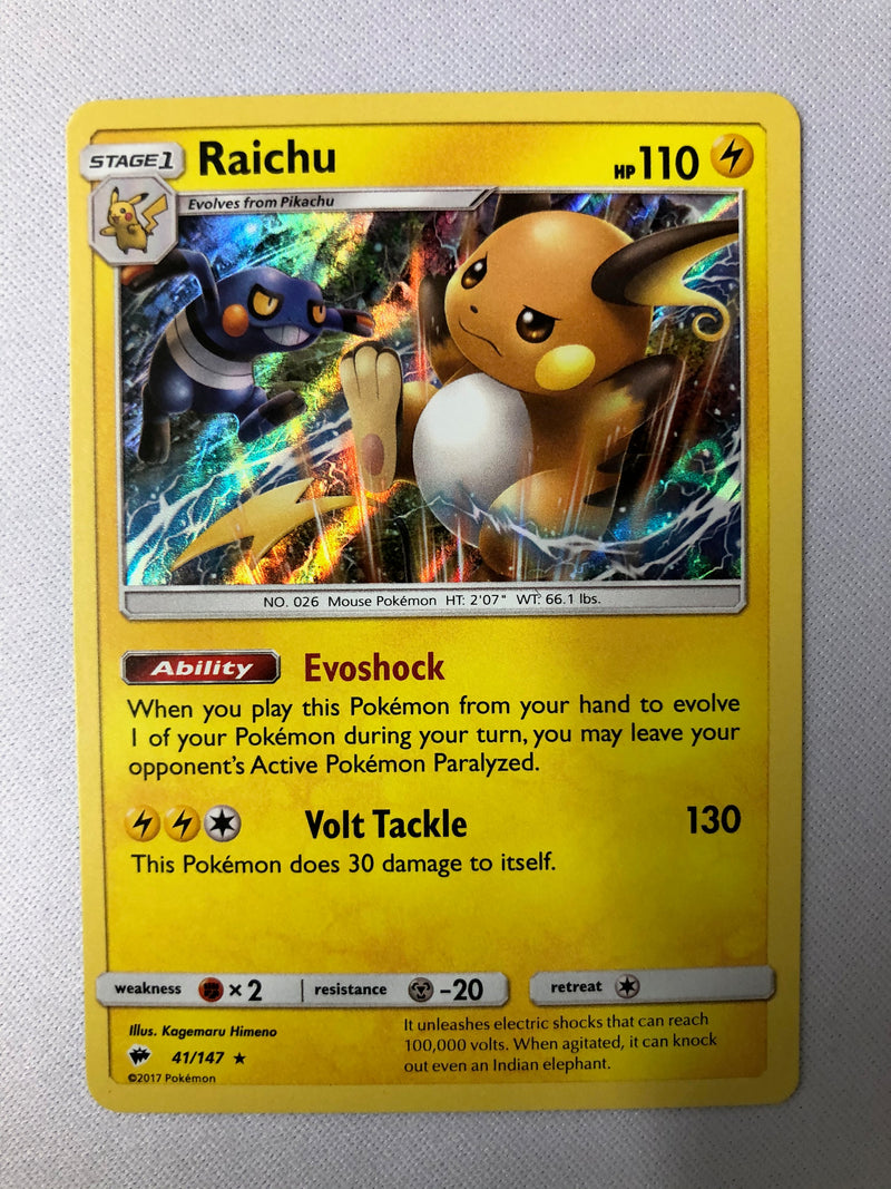 Raichu 41/147 Burning  Holo Rare Pokemon Card NM