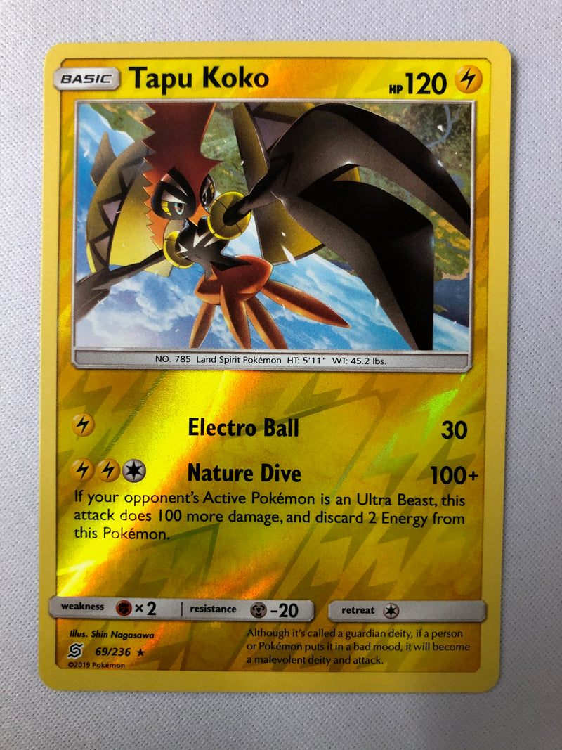 Tapu Koko 69/236 Unified Minds Reverse Holo Rare Pokemon Card NM