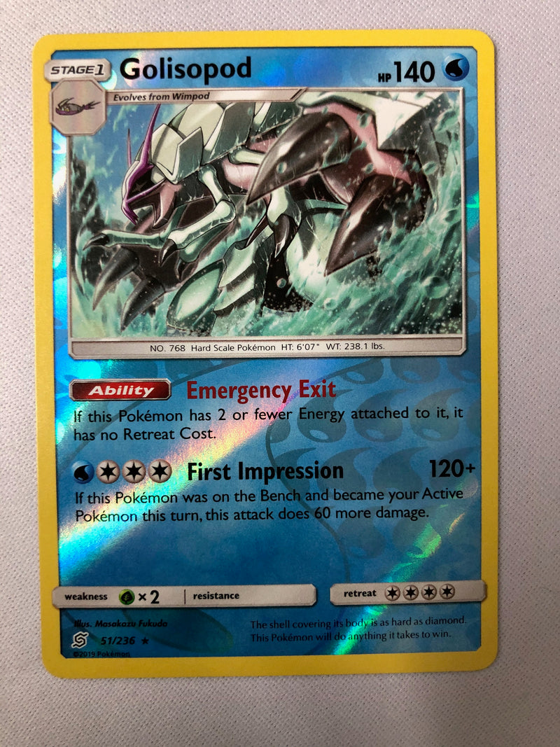 Golisopod 51/236 Unified Minds Reverse Holo Rare Pokemon Card NM