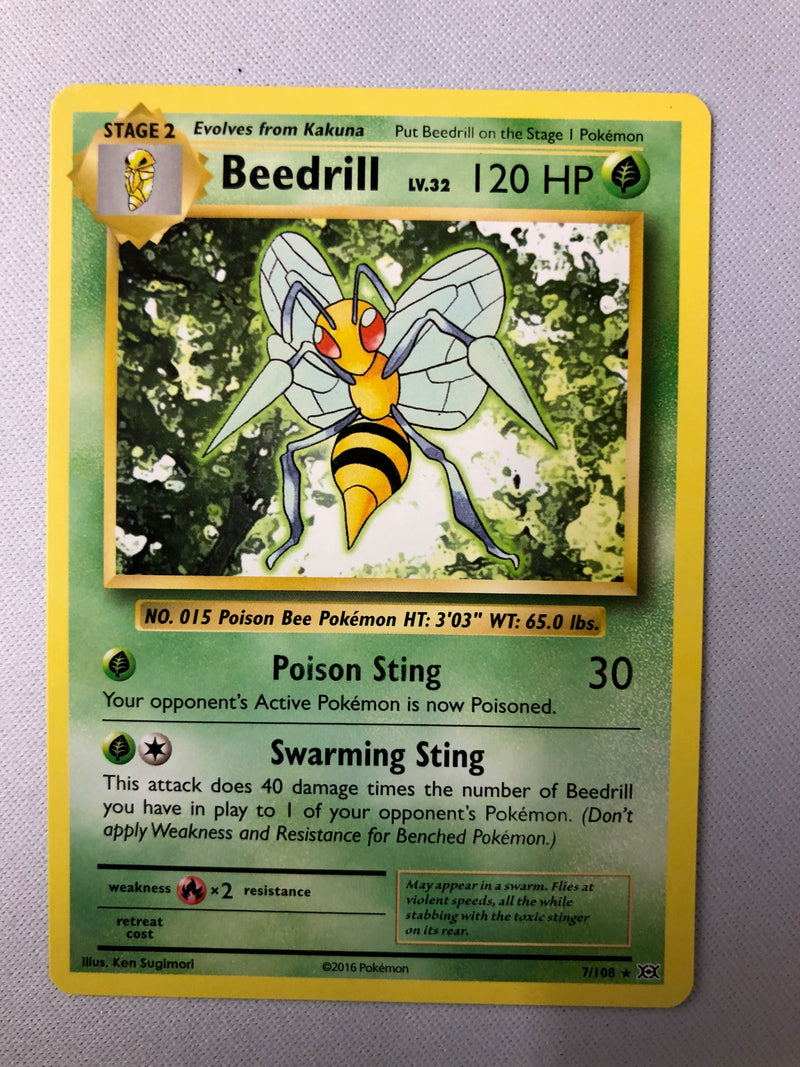 Beedrill 7/108 XY Evolutions Non Holo Rare Pokemon Card NM