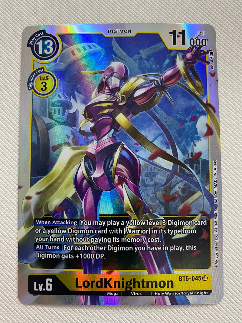 Digimon TCG LordKnightmon SR BT5-045 Holo  Battle of Omni Near Mint