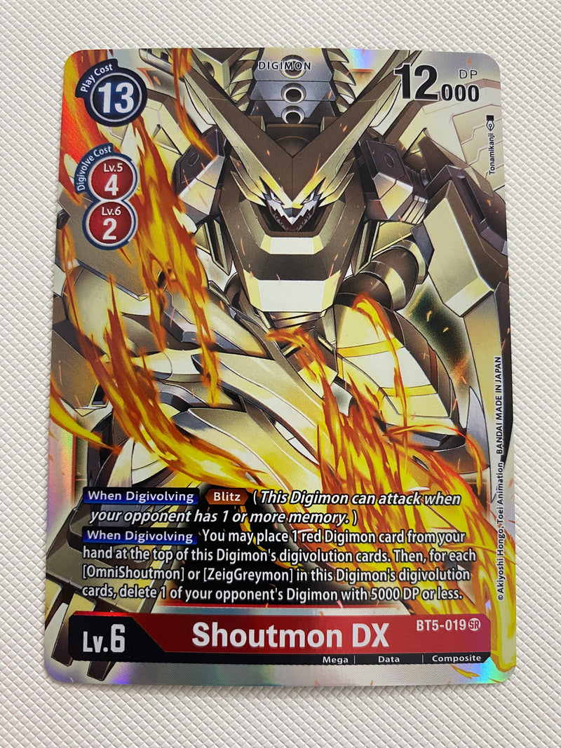 Digimon TCG Shoutmon DX BT5-019 Battle of Omni SR Holo Near Mint