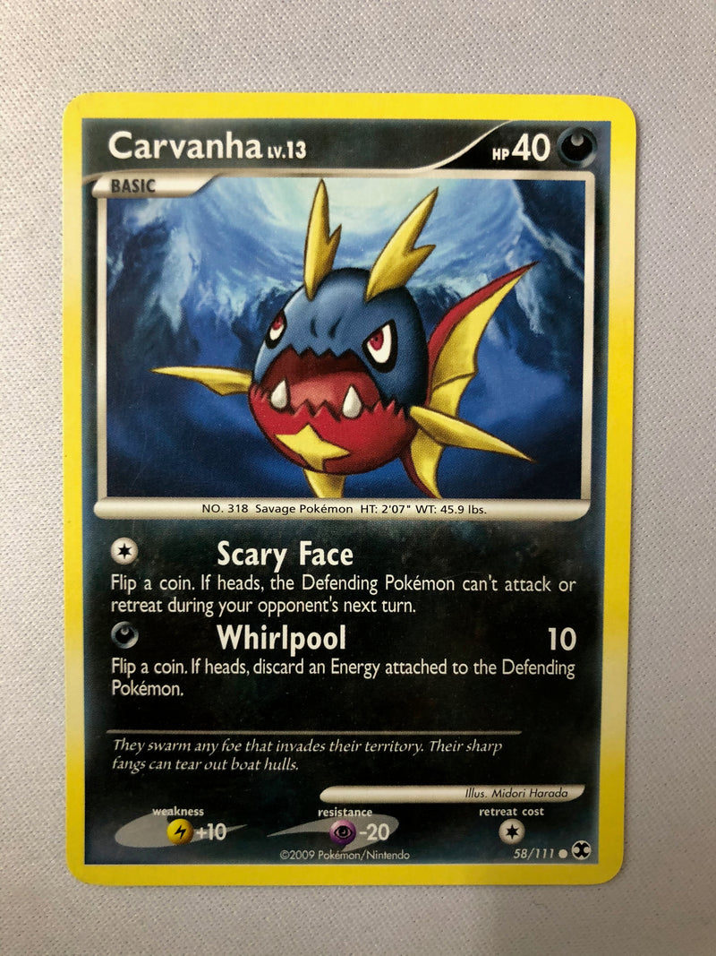 Carvanha LV.13 58/111 Rising Rivals Common Pokemon Card NM