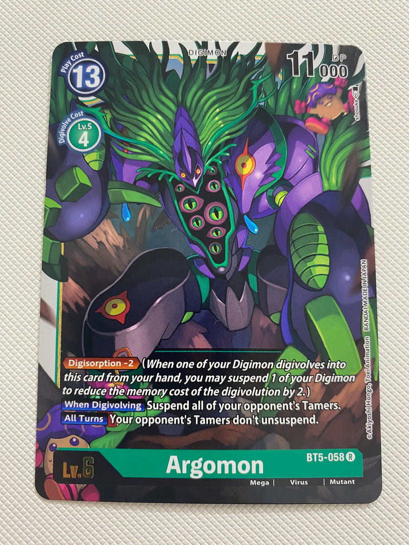 Digimon   Argomon BT5-058 Holo Battle of Omni Near Mint