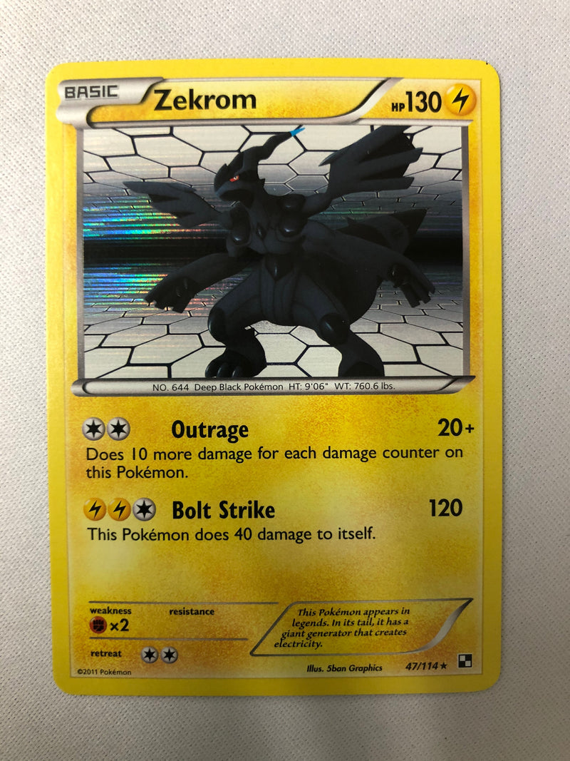 Zekrom 47/114 Black & White Holo Rare Pokemon Card  NM