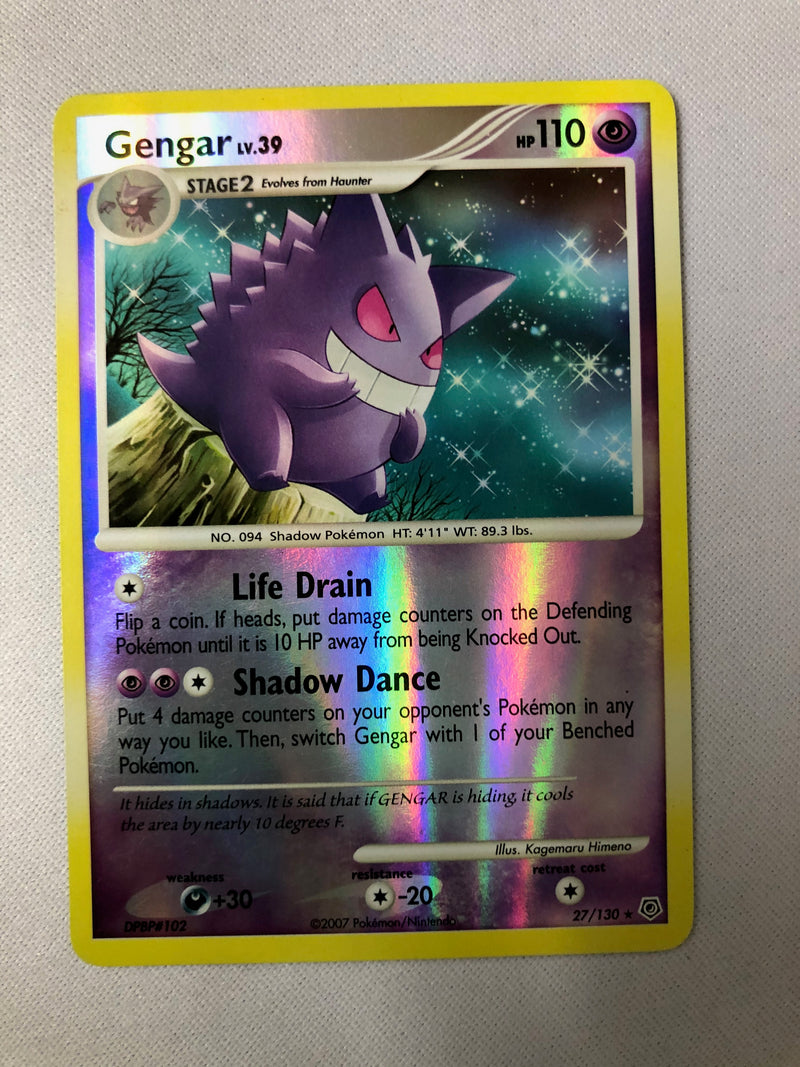 Gengar LV.39 27/130 D&P Reverse Holo Rare Pokemon Card NM