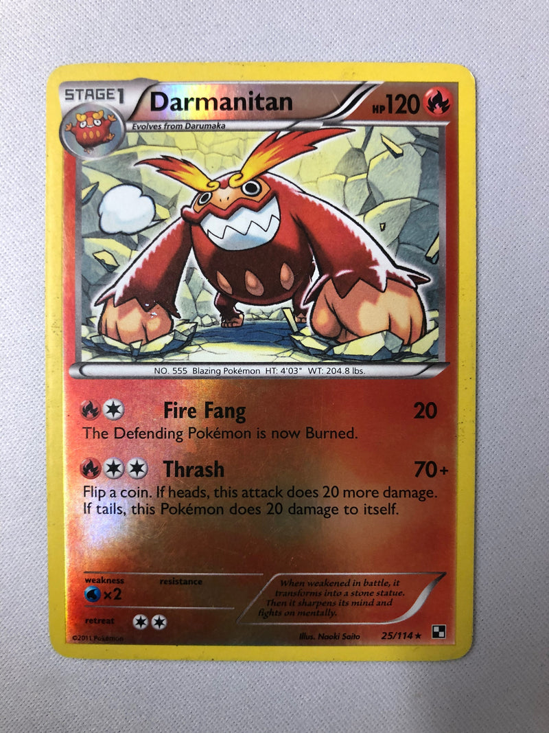 Darmanitan 25/114 Black & White Set Reverse Holo Rare Pokemon Card NM