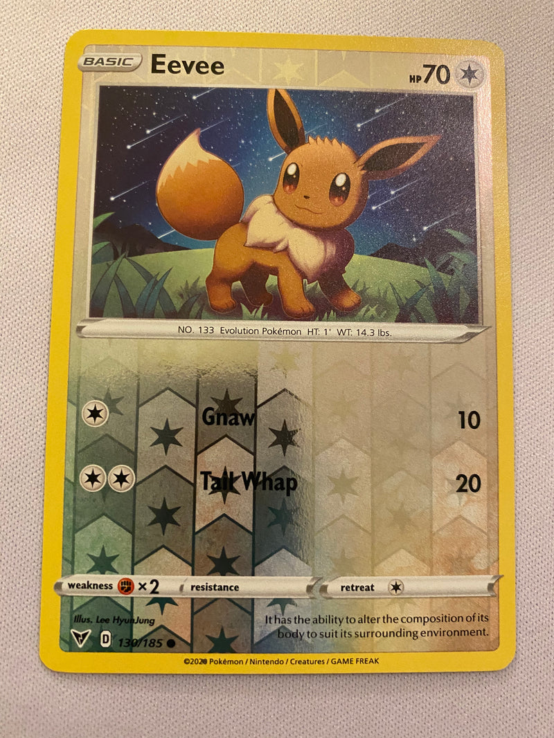 Eevee 130/185  Reverse Holo Vivid Voltage Pokemon Card Near Mint
