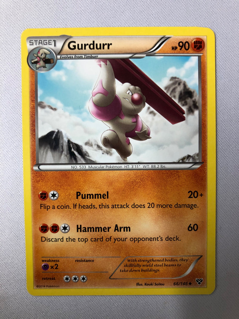 Gurdurr 66/146 XY Base Set Non Holo Uncommon Pokemon Card NM