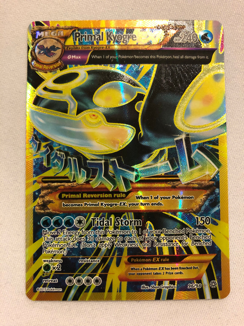 Kyogre EX 96/98 Holo Ultra Rare XY Ancient Origins Pokemon Card Near Mint