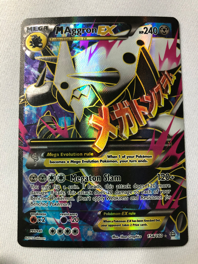 M Aggron EX 154/160 Full Art Holo Ultra Rare XY Primal Pokemon Card Near Mint