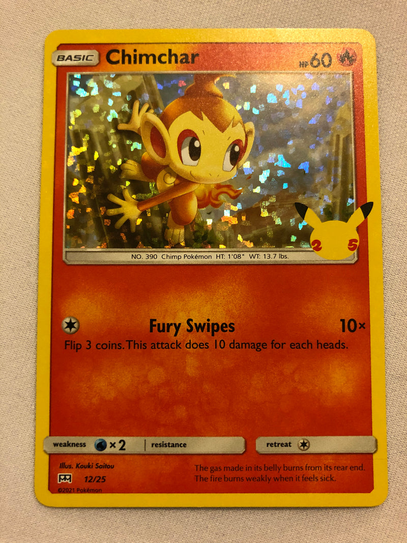 Chimchar 12/25 Mcdonald’s Pokemon 25th Anniversary Holo Pokemon Card Near Mint