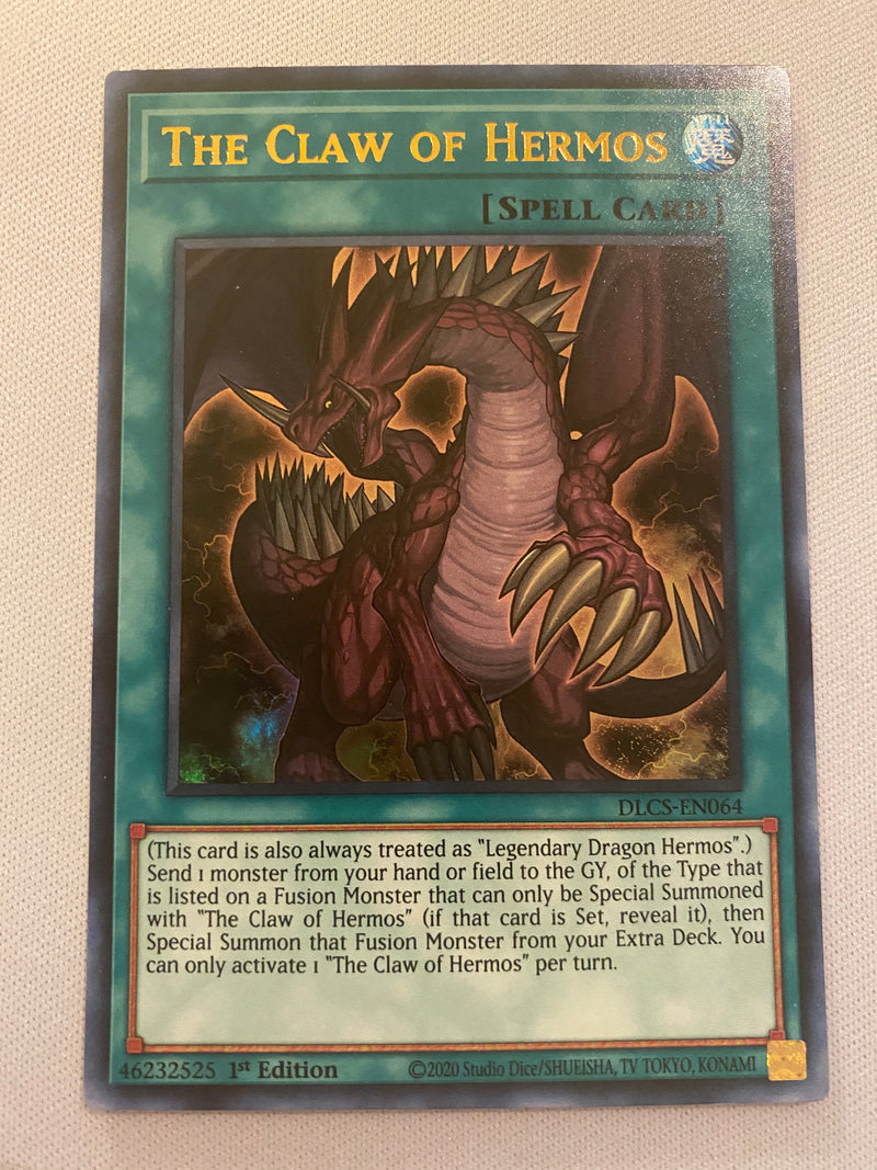 Yugioh The Claw of Hermos  DLCS-EN064 1st Edition Ultra Rare Near Mint