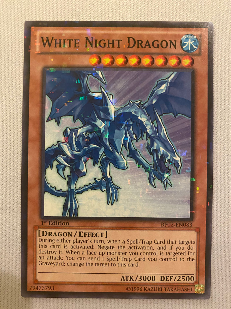 Yugioh White Night Dragon  BP02-EN083  Mosaic Rare 1st Edition Near Mint