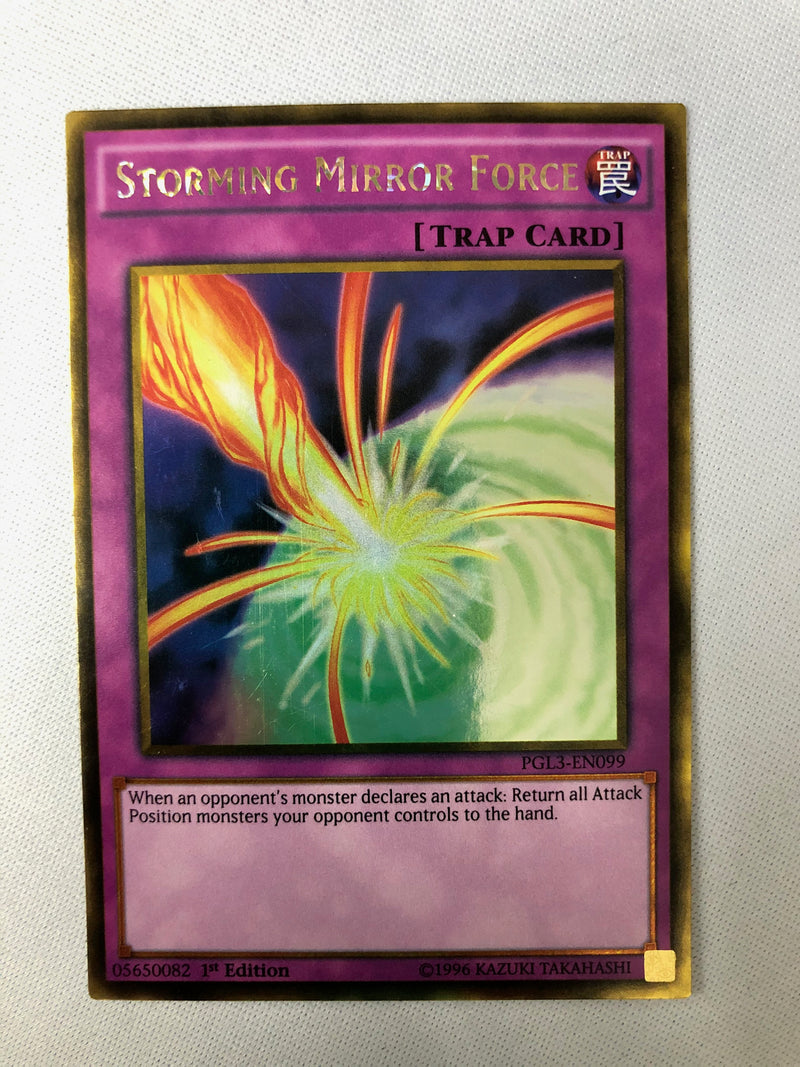 Yugioh Storming Mirror Force PGL3-EN099 Gold Rare 1st Edition NM