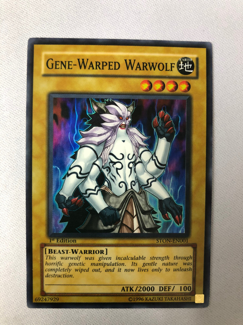 Yugioh Gene-Warped Warwolf STON-EN001 Super Rare 1st Edition NM