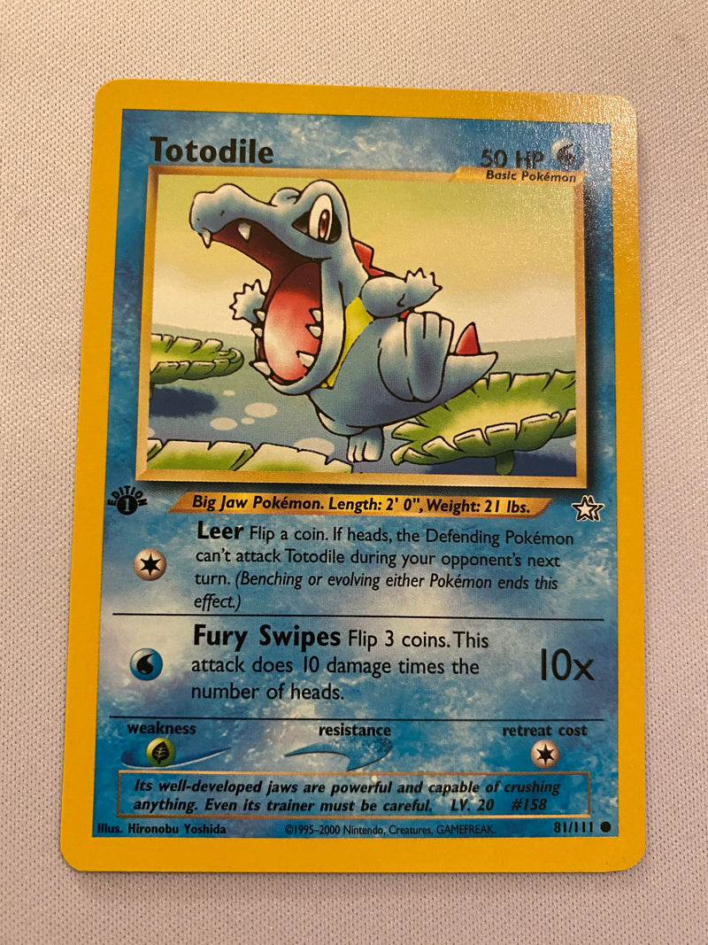 Totodile 81/111 1st Edition Common Pokemon Card  Near Mint