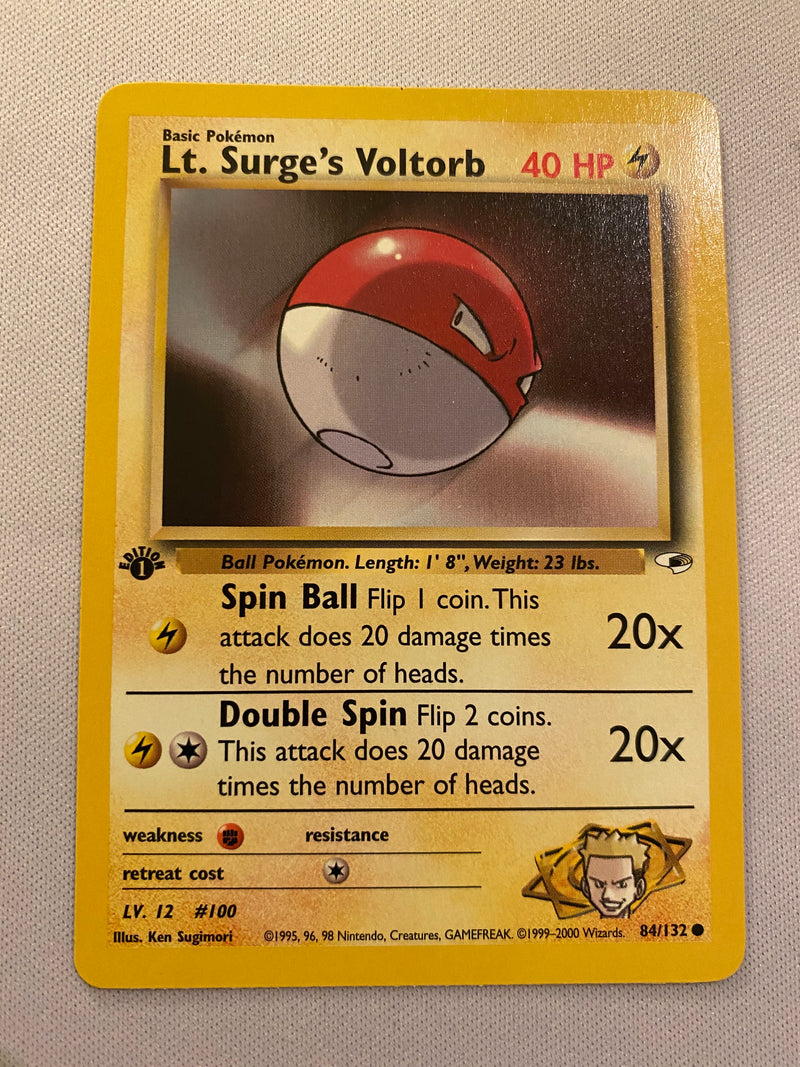 Lt. Surge's Voltorb  84/132 1st Editon Common Pokemon Card Near Mint