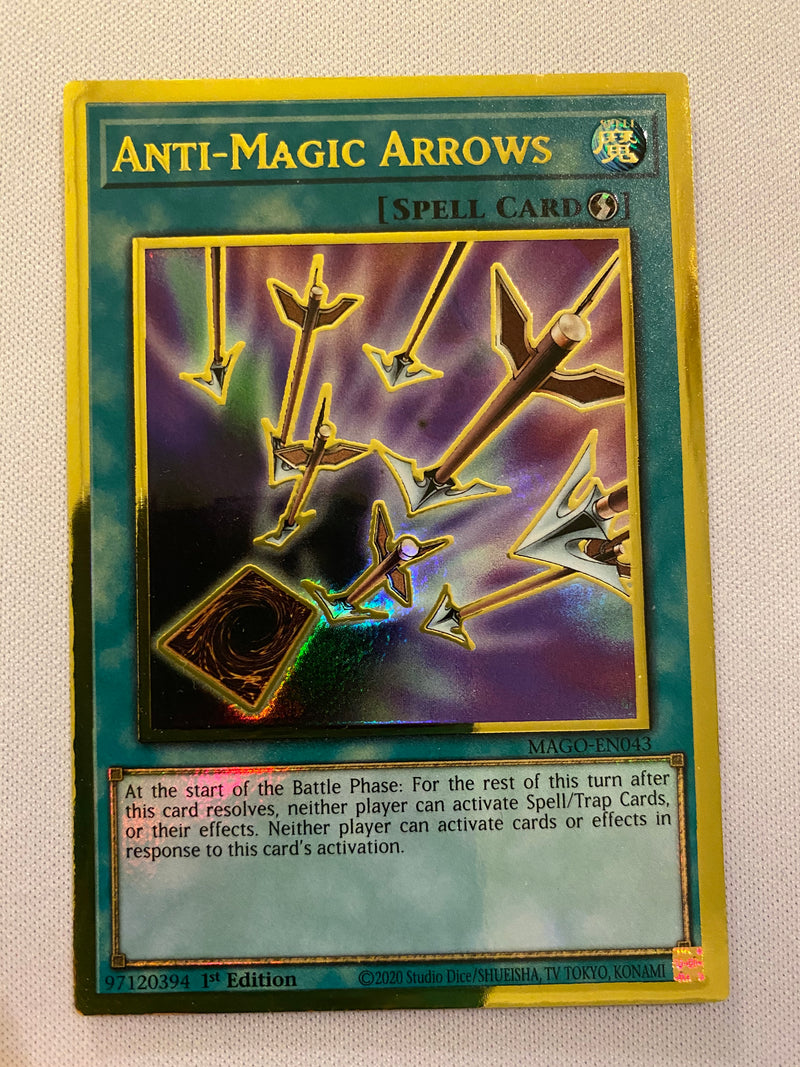 Yugioh Anti-Magic Arrows MAGO-EN043 1st Gold Rare Near Mint