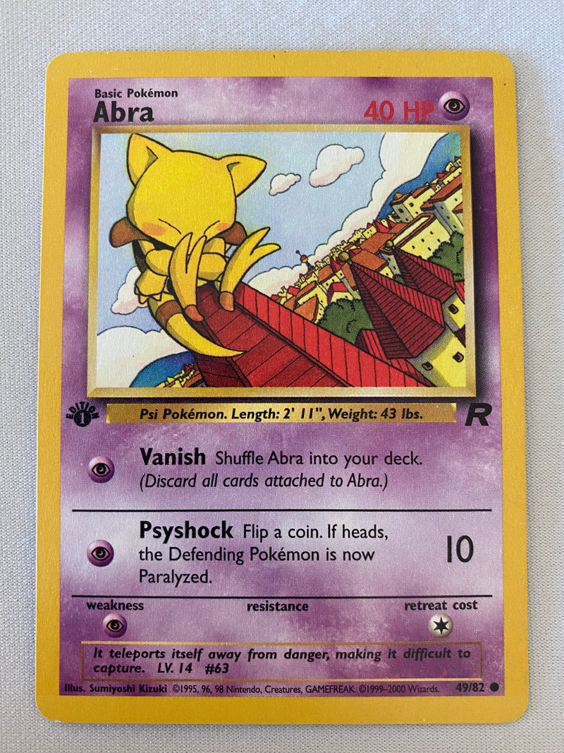 Abra 49/82 1st Edition Common Pokemon Card Near Mint