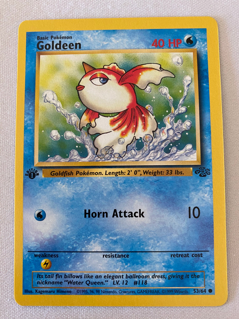 Goldeen 53/64 Common 1st Edition Pokemon Card Near Mint