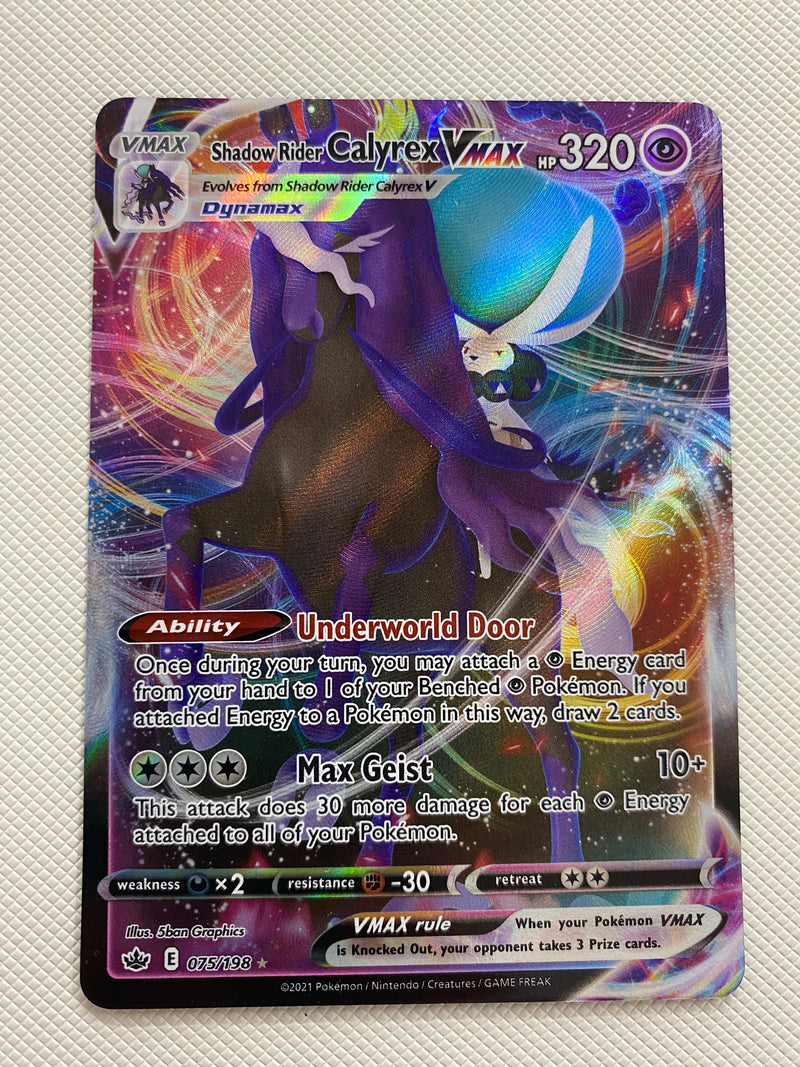 Calyrex VMAX 075/198 Pokemon Caed Chilling Reign Shadow Rider NM