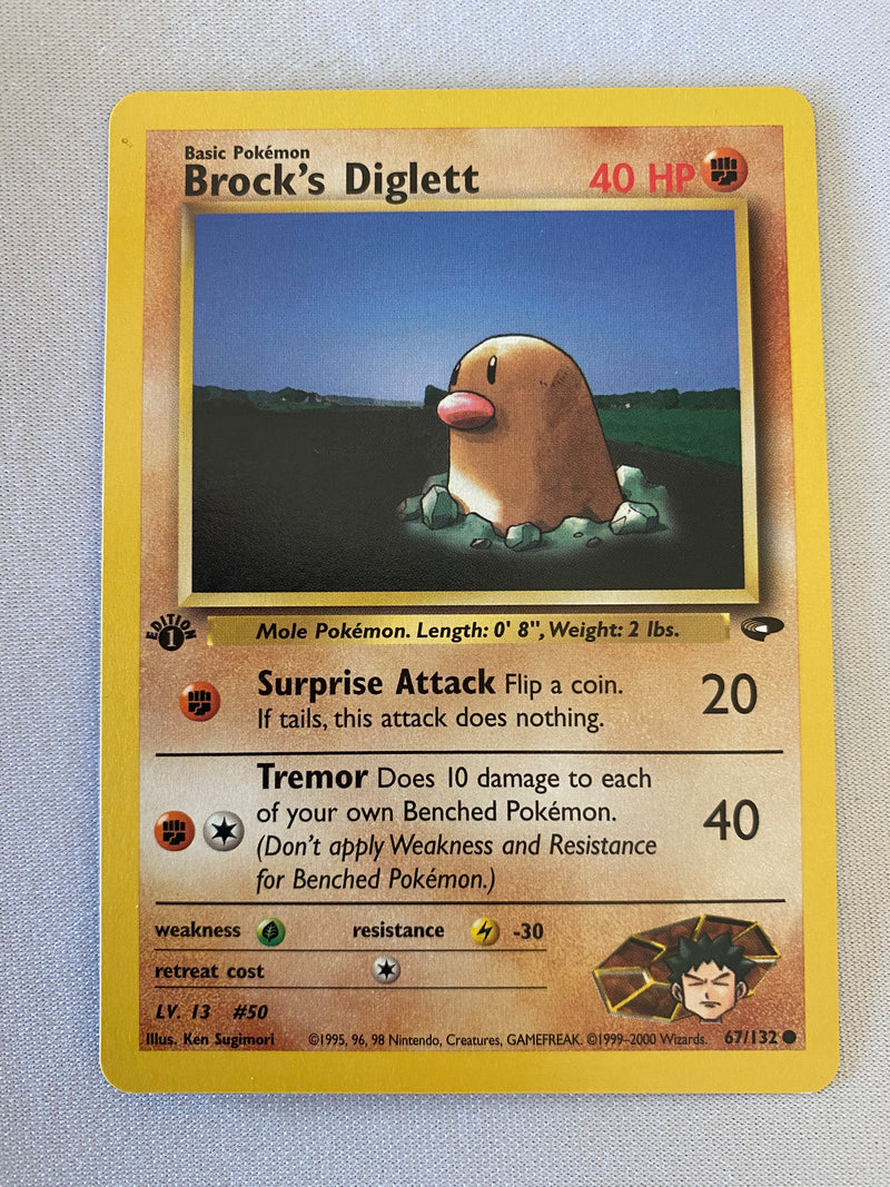 Brock''s Diglett 67/132  Common 1st Edition Pokemon Card Near Mint
