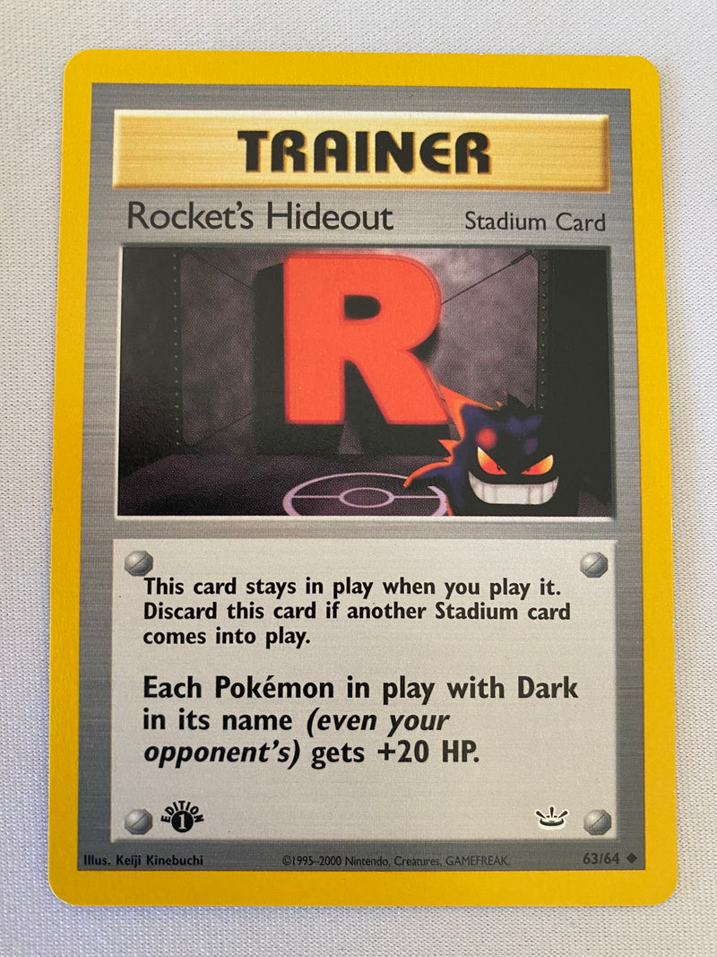 Rocket’s Hideout  63/64 1st Edition  Pokemon Card Near Mint