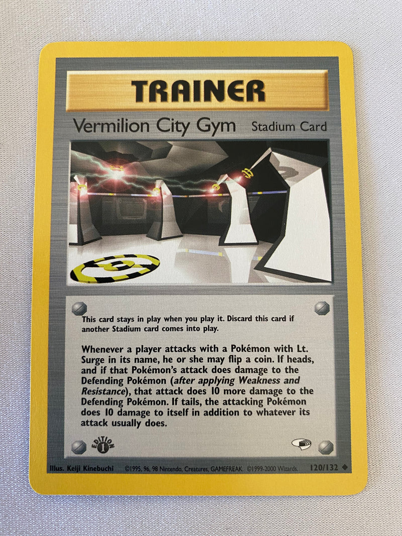 Trainer Vermilion City Gym 120/132 1st Edition Uncommon Pokemon Card NM