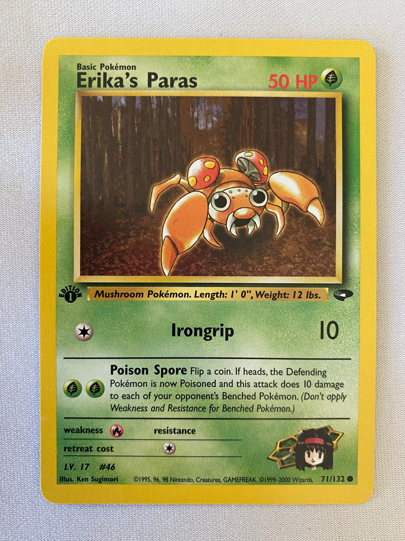 Erika’s Paras 71/132 1st Edition Pokemon Card Near Mint