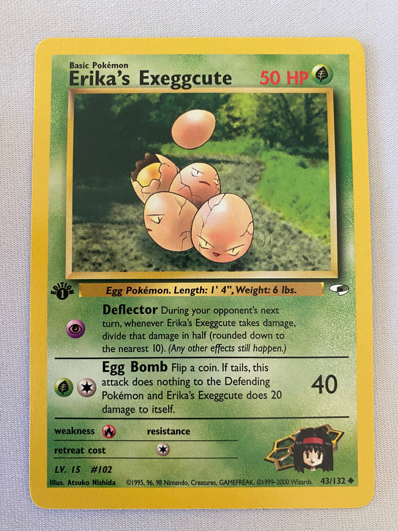 Erika’s Exeggcute 43/132  1st Edition Pokemon Card  Near Mint