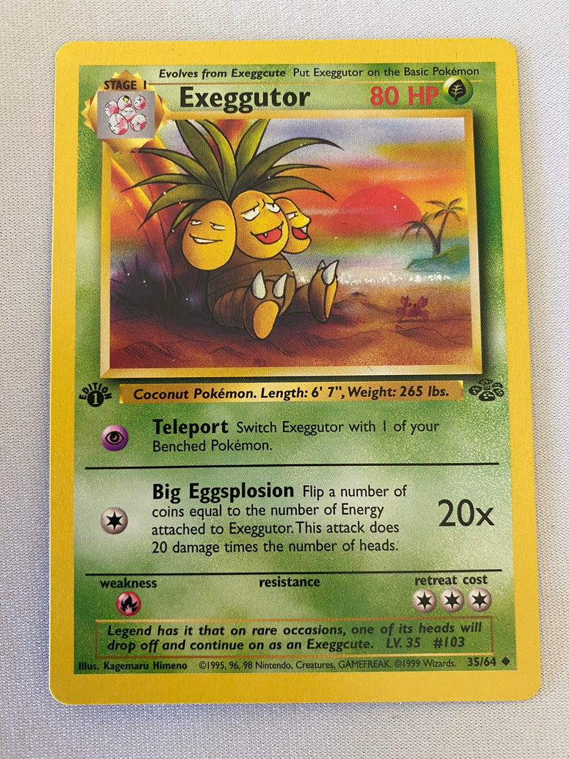 Exeggutor  35/64 Jungle Set  1st Edition  Uncommon Pokemon Card Near Mint