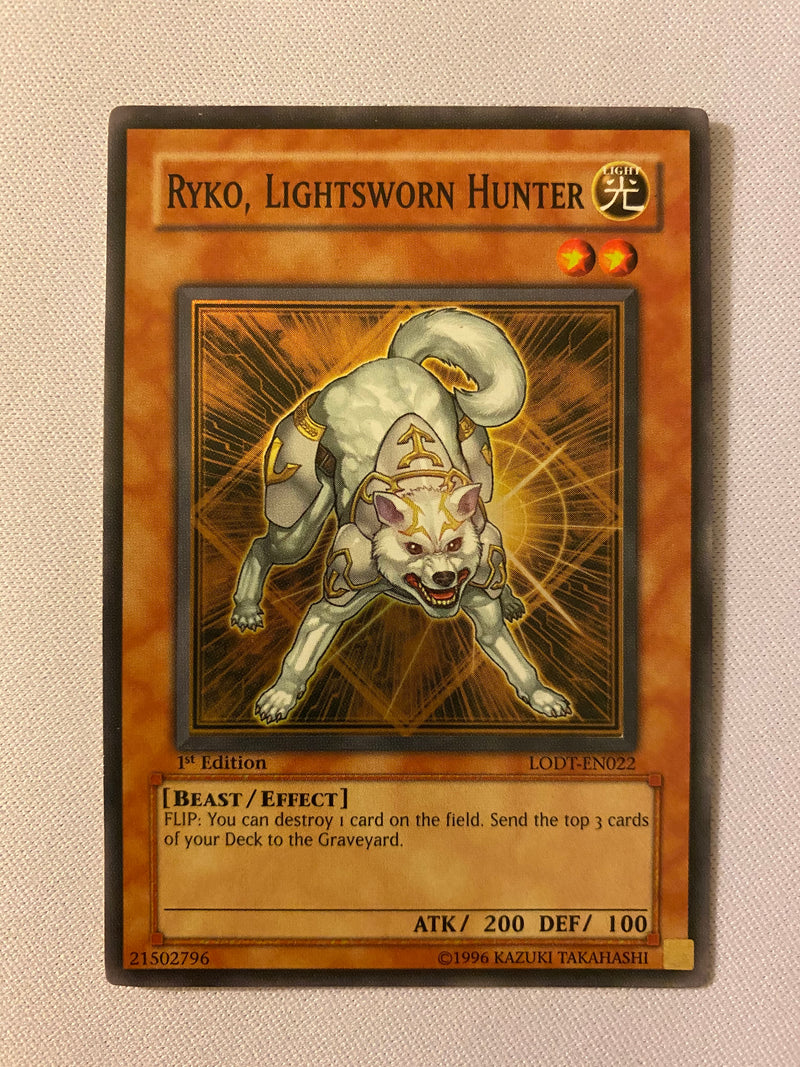 Yugioh Ryko Lightsworn Hunter  LODT-EN022 1st Edition Super Rare Near Mint